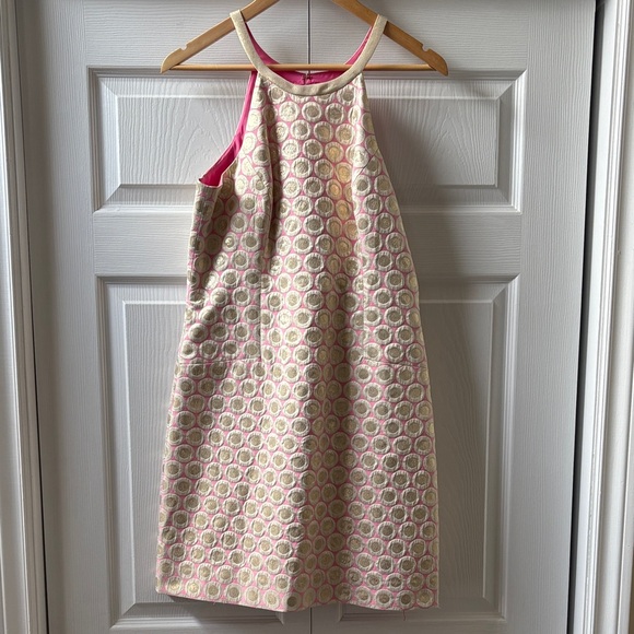Lilly Pulitzer Dresses & Skirts - Lilly Pulitzer Pink w Metallic Circles Halter Party  Dress EUC